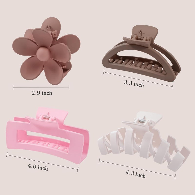 Sunolga 8PCS Hair Clips for Women, Flower Claw Clips for Thick Hair, Non-Slip Hair Accessories with Multi-Styles, Different Color Hair Claw Clips and Variety Pack, Ideal for Girls - Image 2